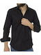 Long-sleeved Cotton Shirt Black