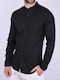 Enos Men's Shirt Long Sleeve Linen Black