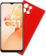 Volte-Tel Umschlag Rückseite Silikon Rot (Realme C31)