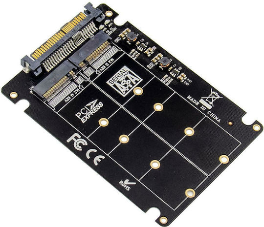 Powertech Erweiterungskarte U.2 2,5" auf M.2 B & M NGFF Schwarz (ST526)
