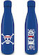Pyramid International Pirates Emblem Kinder Trinkflasche aus Aluminium Viz Media Untertitel Shogakukan Thermos mit Stroh Blau 540ml