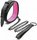 Naughty Toys Halsband Lederhalsband mit abnehmbarem Kettenriemen Pink