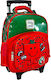 CHartini Poli Ο Κύριος Δυνατός School Bag Trolley Kindergarten in Red color