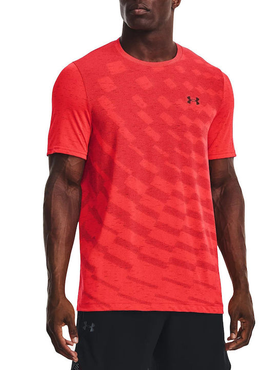Under Armour Seamless Radial Men's Short Sleeve T-shirt Red