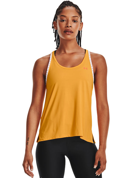 Under Armour Knockout Feminină Sportivă Bluză Fără mâneci Galbenă