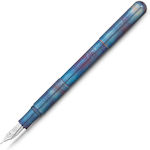 Kaweco Supra FireBlue Writing Pen Medium Blue with Red Ink