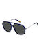 Polaroid Men's Sunglasses with Blue Frame and Gray Lens PLD6182/S PJP/M9