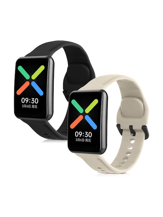 KWmobile 2-Pack Каишка Силикон Black / Beige (O...