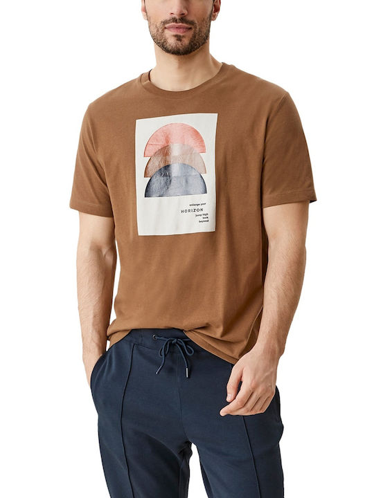 S.Oliver Ανδρικό T-shirt Καφέ με Στάμπα