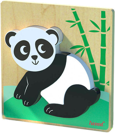 Wooden Kids Peg Puzzle Panda for 12+ years old+ Years 4pcs iwood