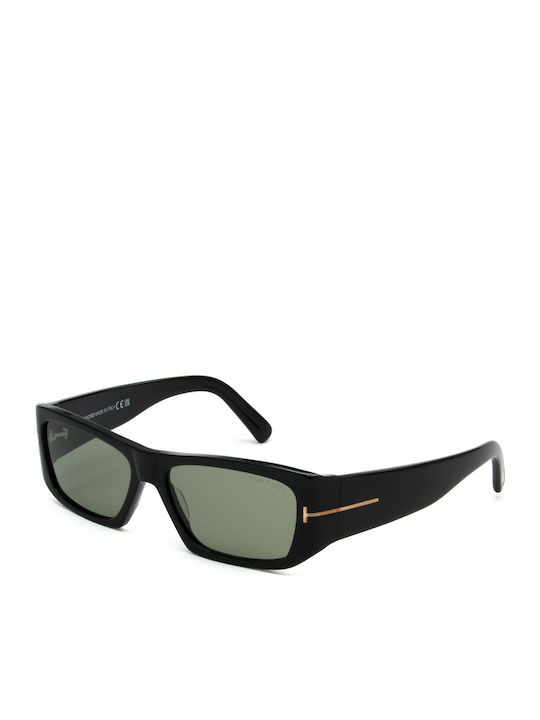 Tom Ford Herren Sonnenbrille mit Schwarz Kunststoff Gestell und Grün Linse 0986 01N