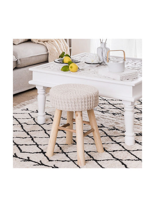 Stool For Kitchen Wooden Suzette Beige 31x31x43cm