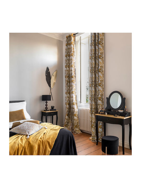 Bedside Table Chrysa Wooden Black 47.1x30x65.5cm