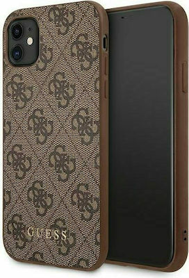 Guess 4G Metal Gold Logo Plastic Back Cover Brown (iPhone 11)