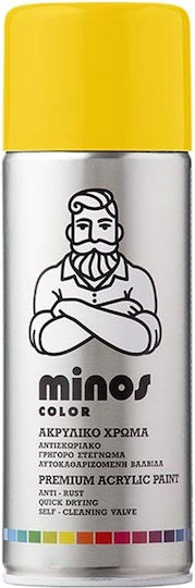 Minos Spray Spray Paint Acrylic Yellow Zinc Yellow RAL 1018 400ml