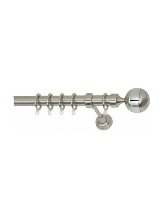 Import Hellas Metallic Curtain Pole No5 Single Φ25mm 120cm Nickel Matte -10