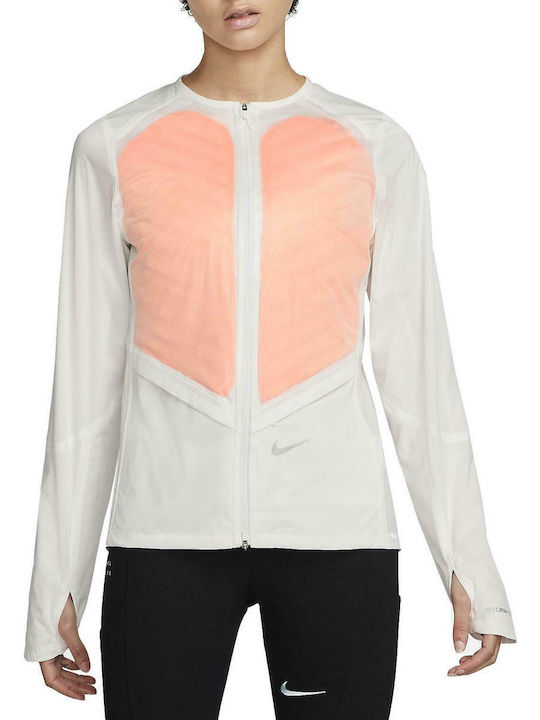 Nike StormFIT ADV Run Division Women's Running Short Sports Jacket for Winter White