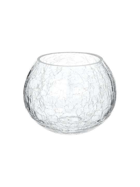 Spitishop Candle Holder Glass Transparent 12x12x9.5cm 1pcs