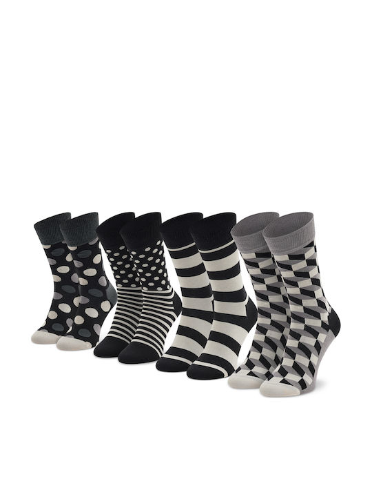 Happy Socks Κάλτσες Μαύρο/Λευκό 4Pack Happy Socks Κάλτσες Μαύρο/Λευκό 4Pack