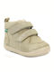 Lederne Kinderstiefeletten mit Klettverschluss Gold