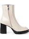 Leder Stiefeletten Damen Beige