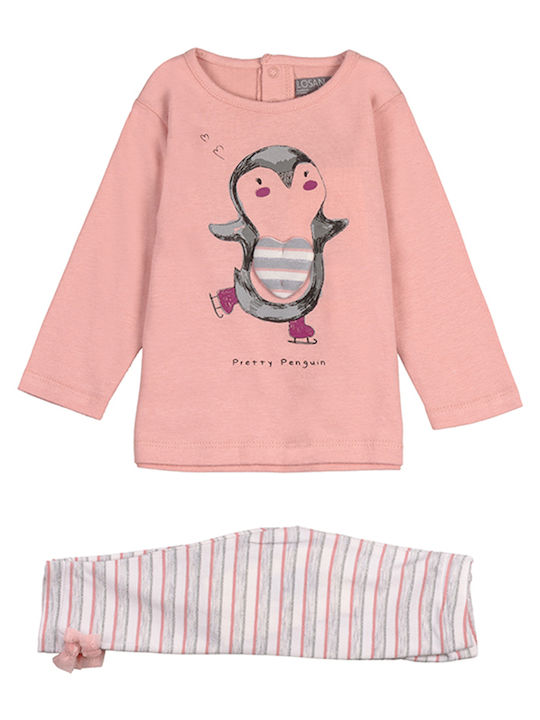 Kinderbekleidungssets mit Leggings Winter 2Stücke Rosa