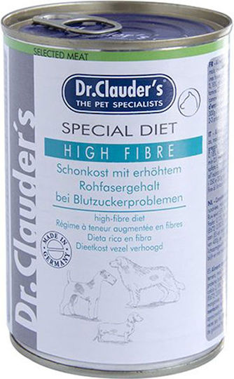 Dr.Clauder's Special Diet High Fibre Wet Food Dogs in Cans Diet with Beef and Liver 400gr