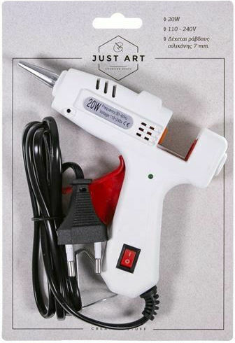 Just Art 21GG1101 Пистолет за лепене 20W за Силиконови Пръчки 7мм