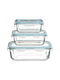 5Five Glass Lunch Box Transparent 3pcs