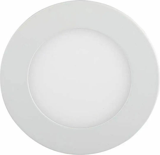 V-TAC Στρογγυλό Χωνευτό LED Panel 18W με Φυσικό Λευκό Φως 4000K 21εκ.