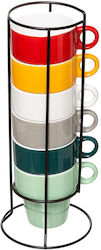 Spitishop Colorama Ceramic Coffee Cup Set 260ml Multicolour 6pcs