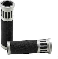 Puig Motorcycle Grips in Silver Colour