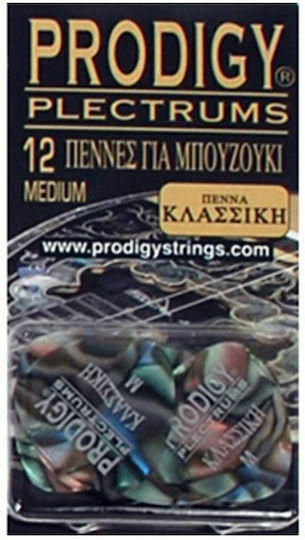 Prodigy Πένες Μπουζουκιού Kλασική Abalone Medium Σετ 12τμχ