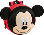 Safta 3D Mickey Mouse Mickey Mouse Σχολική Τσάντα Πλάτης Νηπιαγωγείου σε Κόκκινο χρώμα 10lt