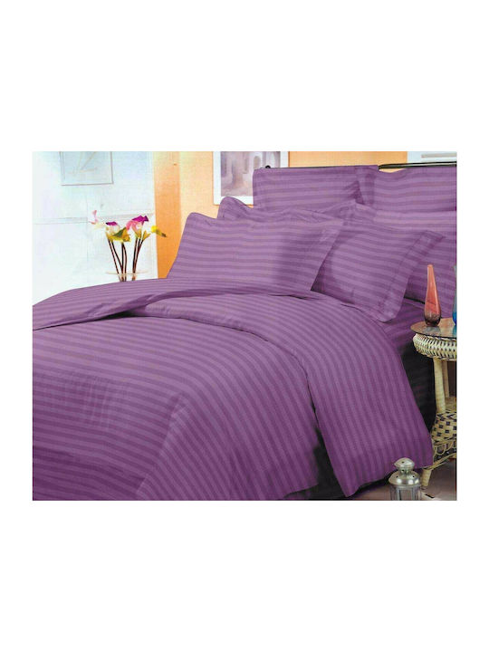 MayHome Set Coverlet Single Cotton Satin Lilac 160x240cm 2pcs