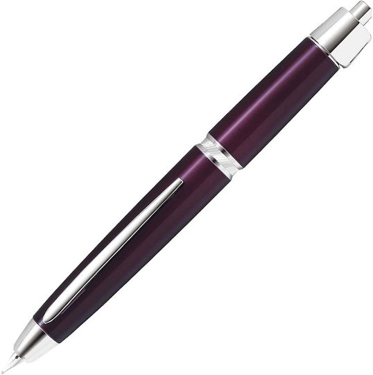 Pilot LS Rhodium Stilou Medium Violet Din Aluminiu Cu Cerneală Roșie