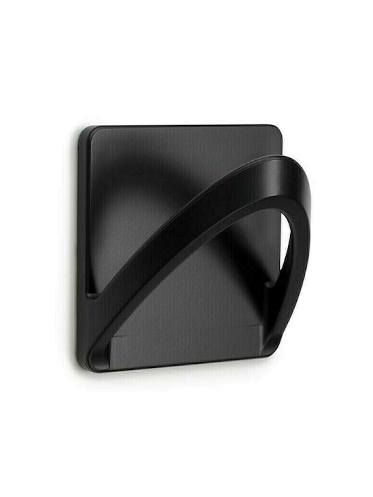 Inofix Ribbon 2190-3 Cârlig de Baie Simplu cu închizător Hoop & Loop ​6.5x4.5cm Negru mat