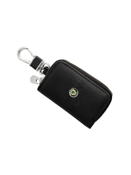 Auto Gs Keychain Wallet Skoda Leather Black