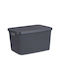 Kipit Plastic Storage Box with Lid Gray 39x22x28cm