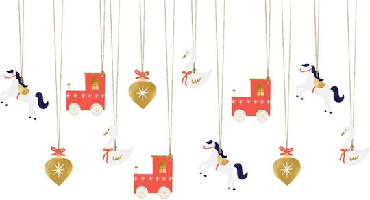 PartyDeco Weihnachtliche Dekoration 12cm