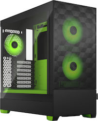 Fractal Design Pop Air Gaming Mini Tower Computer Case with Window Panel and RGB Lighting RGB Green Core