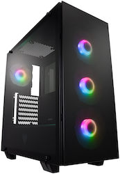 FSP/Fortron CMT 512 Jocuri Middle Tower Cutie de calculator cu iluminare RGB Negru