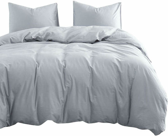 MayHome Duvet Cover Set Cotton Single with Pillowcase 160x240 Grey Light