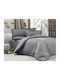 MayHome Duvet Cover Set Cotton Satin Queen with 2 Pillowcases 220x240 Gray