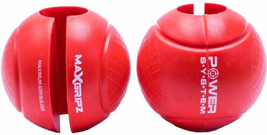 Power System 4058 Max Gripz Globe Λαβές για Μπάρες Άρσης Βαρών 2τμχ Κόκκινες