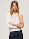 Pepe Jeans Paige Women's Blouse with One Shoulder White