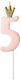 PartyDeco Birthday Candle Number "5" in Pink Co...