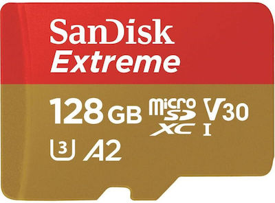 Sandisk Extreme microSDXC 128GB Class 10 U3 V30 A2 UHS-I with Adapter