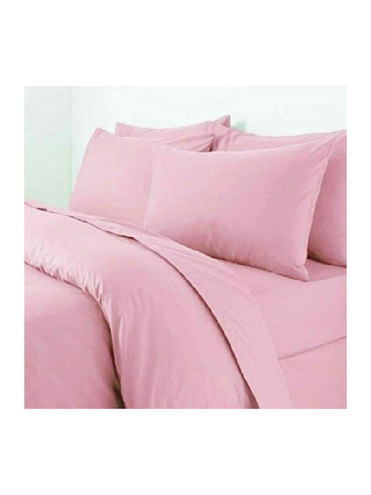 MayHome Bettbezug-Set Baumwolle Halb-Doppelbett mit Kissenbezug 180x240 Pink Pall