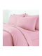 MayHome Bettbezug-Set Baumwolle Halb-Doppelbett mit Kissenbezug 180x240 Pink Pall